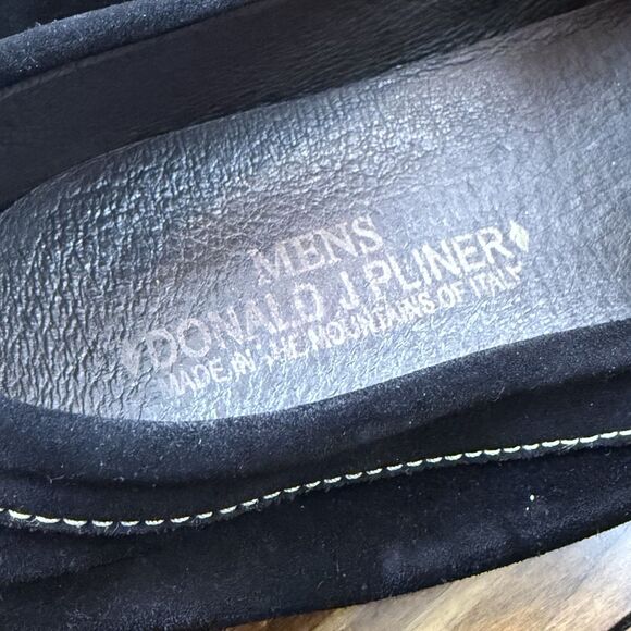 Vintage Donald J Pliner Italian Black Suede Penny Loafers | Mens Size, 13 main image 7